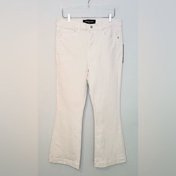 Veronica Beard Carson High-Rise Ankle Flare Jeans Ecru Women's NWT - Picture 4 of 16